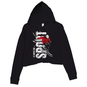 Snow Skiing Crop Fleece Hoodie