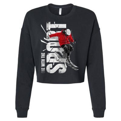 Snow Skiing Cropped Pullover Crew