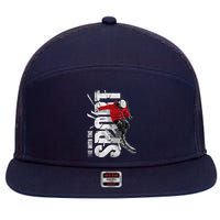 Snow Skiing 7 Panel Mesh Trucker Snapback Hat