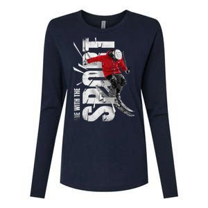 Snow Skiing Womens Cotton Relaxed Long Sleeve T-Shirt