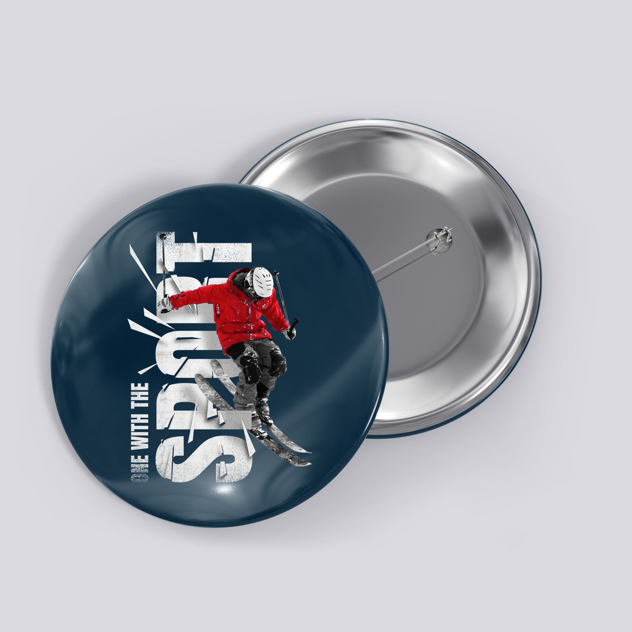 Snow Skiing Button