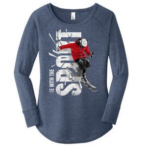 Snow Skiing Women's Perfect Tri Tunic Long Sleeve Shirt