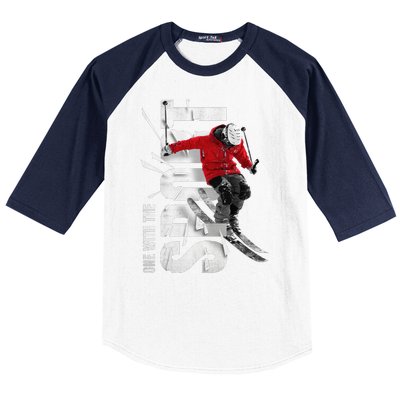 Snow Skiing Baseball Sleeve Shirt