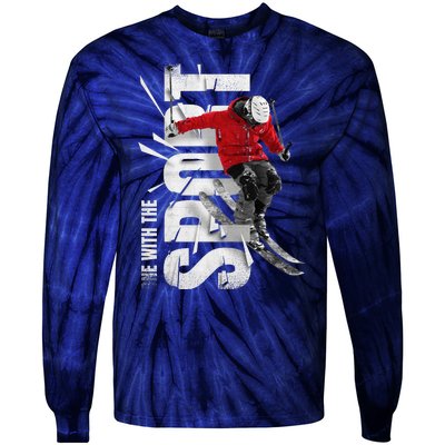 Snow Skiing Tie-Dye Long Sleeve Shirt