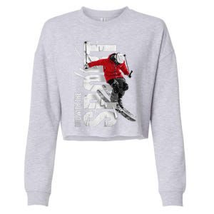 Snow Skiing Cropped Pullover Crew