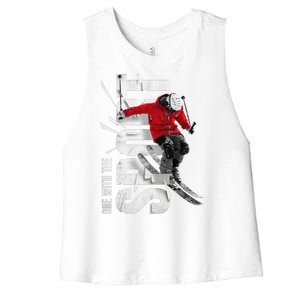 Snow Skiing Women's Racerback Cropped Tank