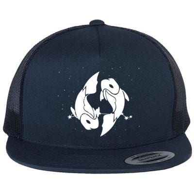 Star Sign Symbol Horoscope Pisces Zodiac Gift Flat Bill Trucker Hat