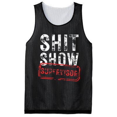 S.H.I.T Show Supervisor Hilarious Vintage Funny Sarcastic Mesh Reversible Basketball Jersey Tank