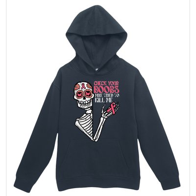 Sugar Skull Skeleton Breast Cancer Awareness Urban Pullover Hoodie