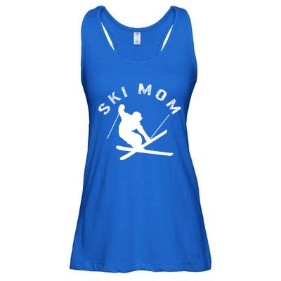 Ski Snowboard Skiing Mom Snowboarder Mountain Skier Mother Gift Ladies Essential Flowy Tank