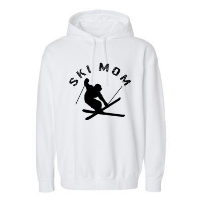 Ski Snowboard Skiing Mom Snowboarder Mountain Skier Mother Gift Garment-Dyed Fleece Hoodie