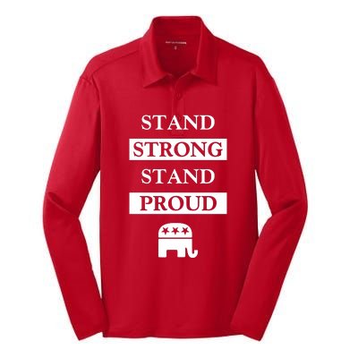 Stand Strong Stand Proud | Republican Party Silk Touch Performance Long Sleeve Polo