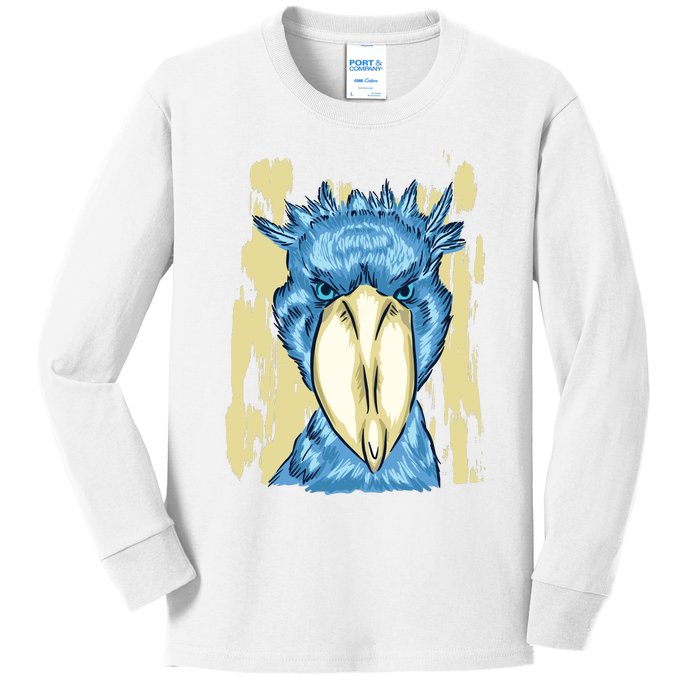 Shoebilled Stork Kids Long Sleeve Shirt