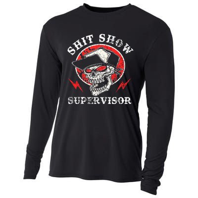 Shit Show Supervisor Skull Cooling Performance Long Sleeve Crew