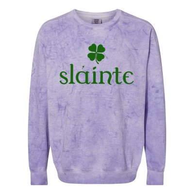 Slainte Shamrock St Patrick's Day Matching Colorblast Crewneck Sweatshirt