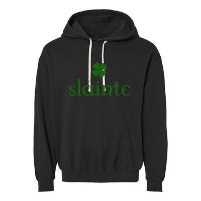 Slainte Shamrock St Patrick's Day Matching Garment-Dyed Fleece Hoodie