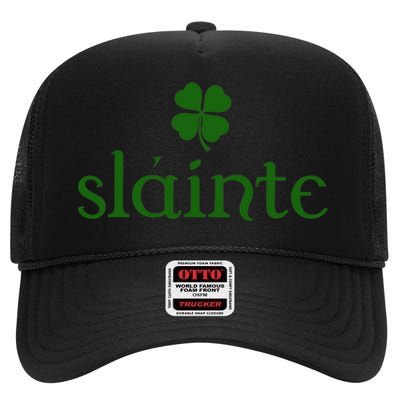 Slainte Shamrock St Patrick's Day Matching High Crown Mesh Back Trucker Hat