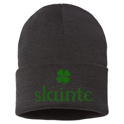 Slainte Shamrock St Patrick's Day Matching Sustainable Knit Beanie