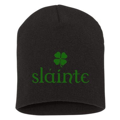 Slainte Shamrock St Patrick's Day Matching Short Acrylic Beanie