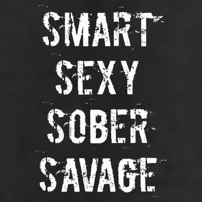 Smart Sexy Sober Savage Sobriety And Addiction Recovery 7 Panel Mesh Trucker Snapback Hat