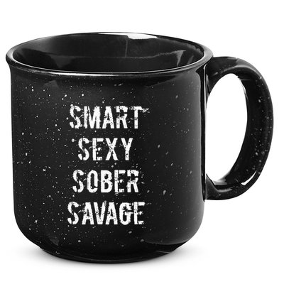 Smart Sexy Sober Savage Sobriety And Addiction Recovery 15oz Campfire Ceramic Mug