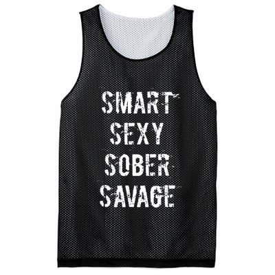 Smart Sexy Sober Savage Sobriety And Addiction Recovery Mesh Reversible Basketball Jersey Tank