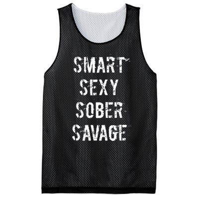 Smart Sexy Sober Savage Sobriety And Addiction Recovery Mesh Reversible Basketball Jersey Tank