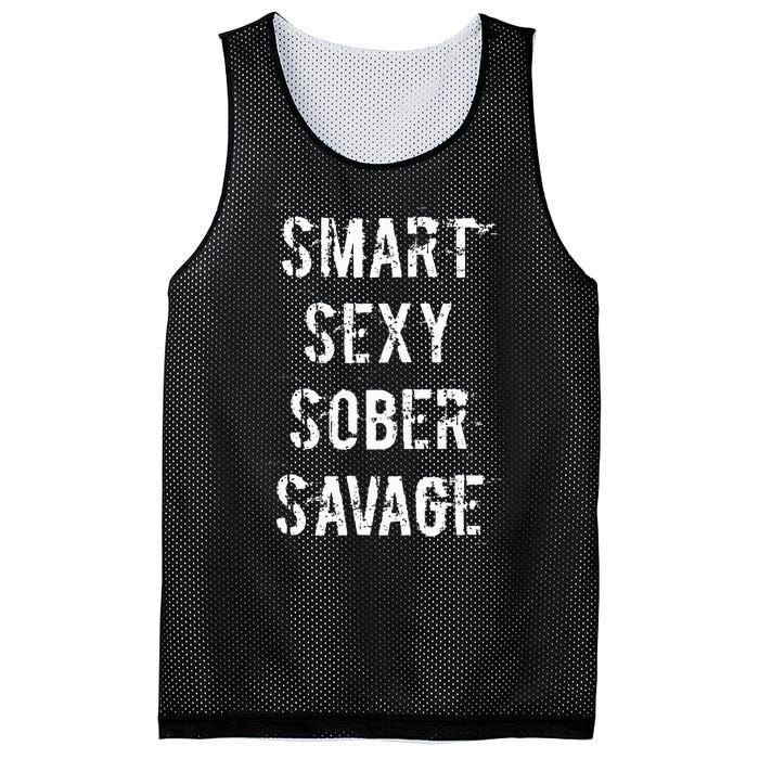 Smart Sexy Sober Savage Sobriety And Addiction Recovery Mesh Reversible Basketball Jersey Tank