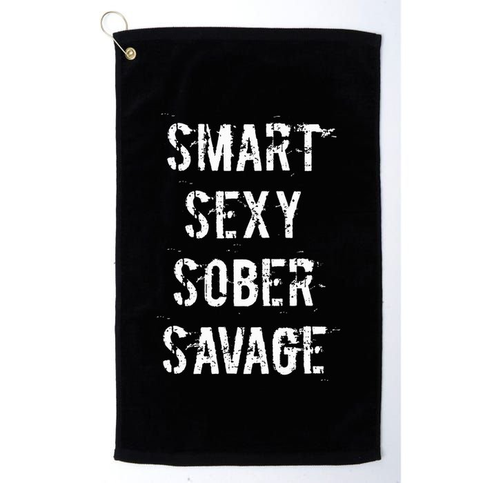 Smart Sexy Sober Savage Sobriety And Addiction Recovery Golf Towel