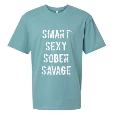 Smart Sexy Sober Savage Sobriety And Addiction Recovery Sueded Cloud Jersey T-Shirt