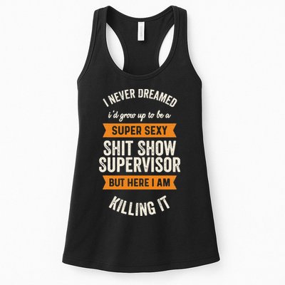 Shit Show Supervisor Funny Men Women Sarcastic Retro Novelty Womens Tank Top