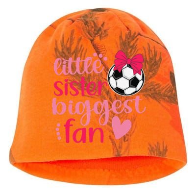 Soccer Sister Soccer Sis Funny Little Sister Biggest Fan Kati - Camo Knit Beanie