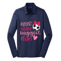 Soccer Sister Soccer Sis Funny Little Sister Biggest Fan Silk Touch Performance Long Sleeve Polo