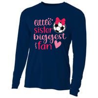 Soccer Sister Soccer Sis Funny Little Sister Biggest Fan Cooling Performance Long Sleeve Crew