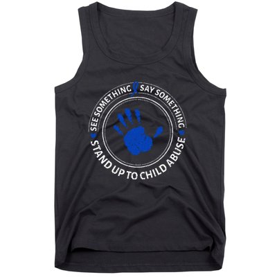 See Something Say Something Child Abuse Awareness Ribbon Tank Top