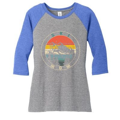 Ski Snowboard Skiing Mom Snowboarder Mountain Skier Mother Gift Women's Tri-Blend 3/4-Sleeve Raglan Shirt