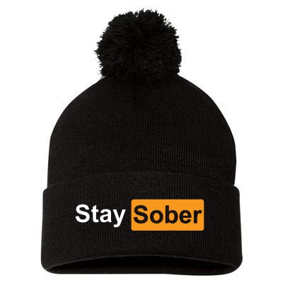 Stay Sober Pom Pom 12in Knit Beanie