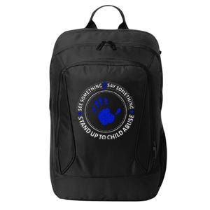 See Something Say Something Child Abuse Awareness Ribbon City Backpack