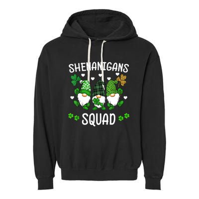 Shenanigans Squad St Patricks Day Gnomes Green Proud Irish Garment-Dyed Fleece Hoodie