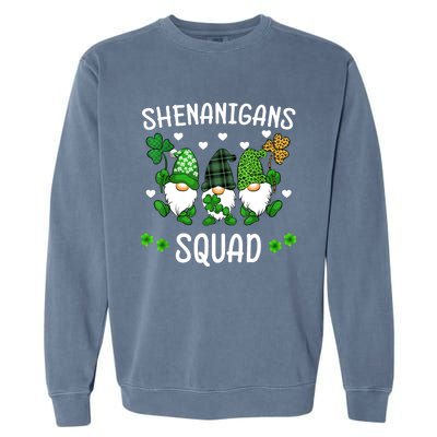 Shenanigans Squad St Patricks Day Gnomes Green Proud Irish Garment-Dyed Sweatshirt