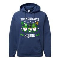 Shenanigans Squad St Patricks Day Gnomes Green Proud Irish Performance Fleece Hoodie