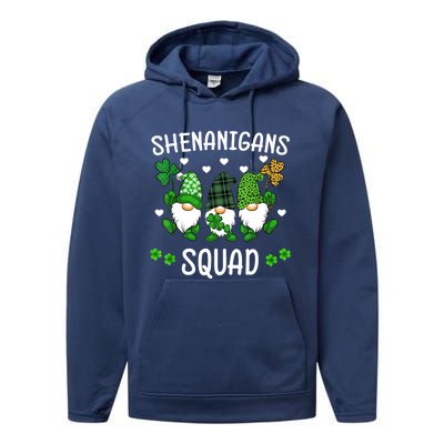 Shenanigans Squad St Patricks Day Gnomes Green Proud Irish Performance Fleece Hoodie