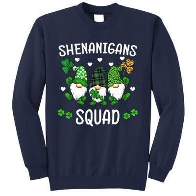 Shenanigans Squad St Patricks Day Gnomes Green Proud Irish Tall Sweatshirt