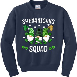 Shenanigans Squad St Patricks Day Gnomes Green Proud Irish Kids Sweatshirt