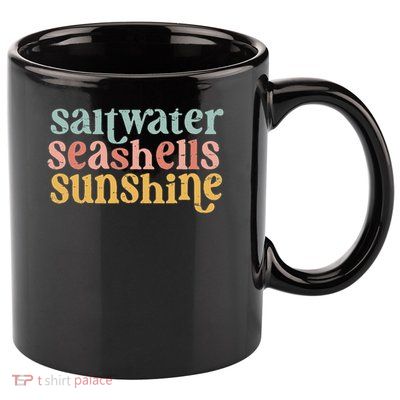 Saltwater Seashells Sunshine  11oz C Handle Ceramic Mug