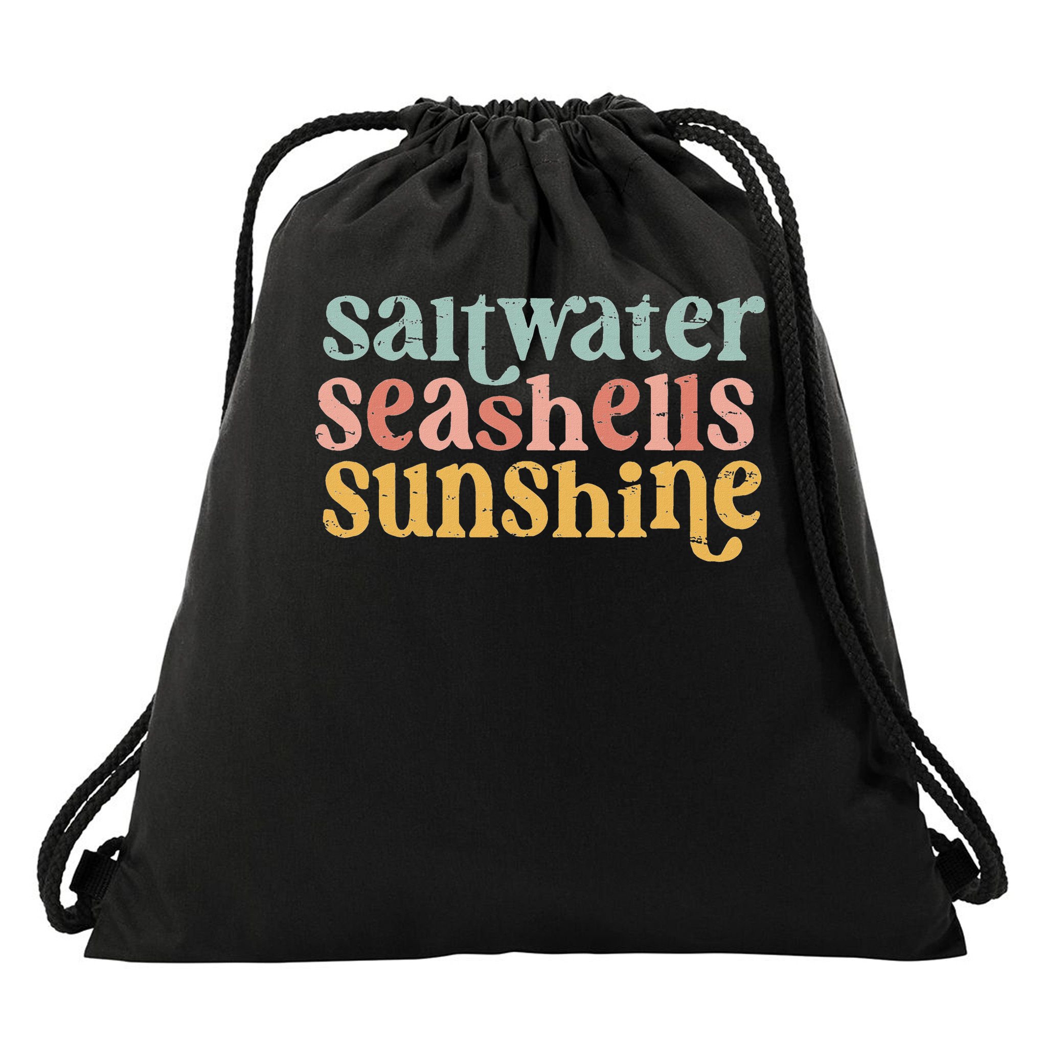 Saltwater Seashells Sunshine  Drawstring Bag