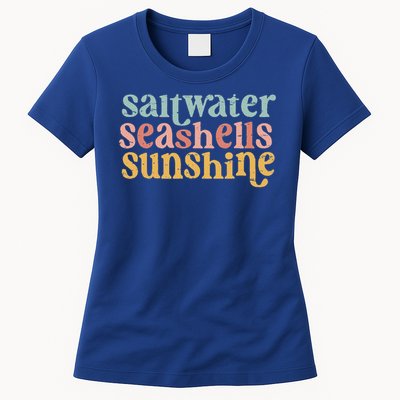 Saltwater Seashells Sunshine  Womens T-Shirt