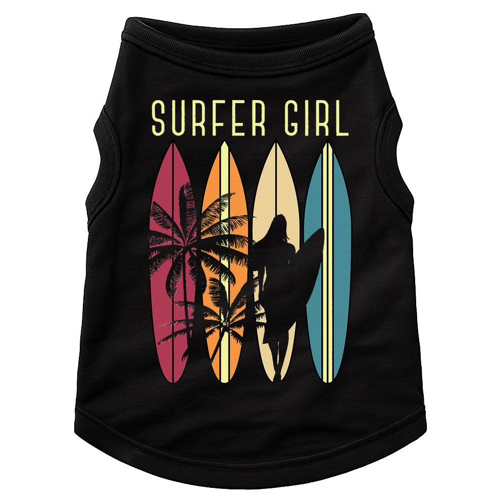 Surfer Surfboard Surfing Wo Surf Ocean Surfing Doggie Tank