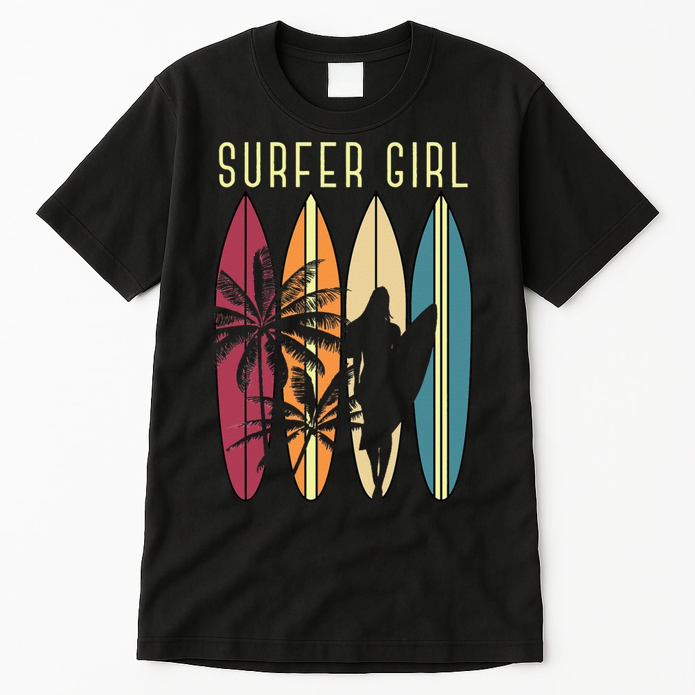Surfer Surfboard Surfing Wo Surf Ocean Surfing Tall T-Shirt