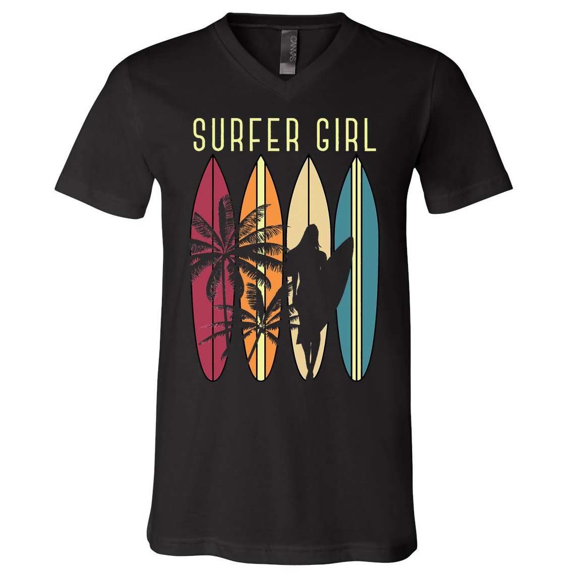 Surfer Surfboard Surfing Wo Surf Ocean Surfing V-Neck T-Shirt